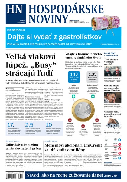 E-magazín Hospodárske noviny 03.02.2015 - MAFRA Slovakia, a.s.