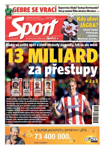 E-magazín Sport 4.2.2015 - CZECH NEWS CENTER a. s.
