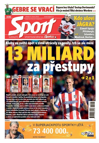 E-magazín Sport 4.2.2015 - CZECH NEWS CENTER a. s.