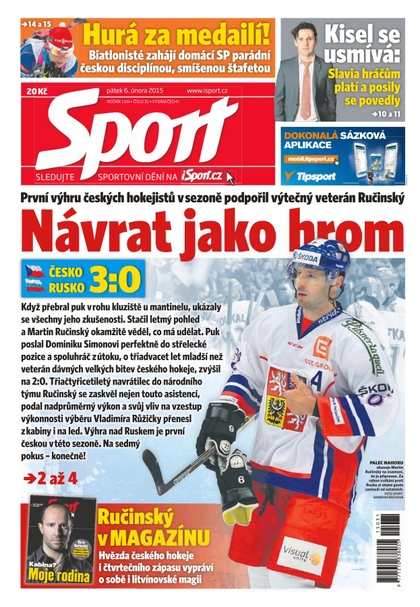 E-magazín Sport 6.2.2015 - CZECH NEWS CENTER a. s.