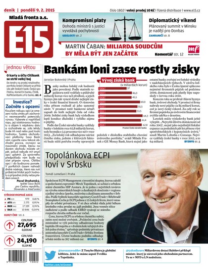 E-magazín E15 9.2.2015 - Czech Media Invest