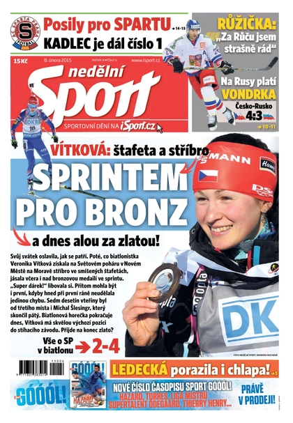 E-magazín Nedělní SPORT - 8.2.2015 - CZECH NEWS CENTER a. s.