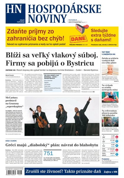 E-magazín Hospodárske noviny 10.02.2015 - MAFRA Slovakia, a.s.