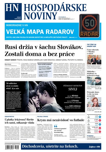 E-magazín Hospodárske noviny 12.02.2015 - MAFRA Slovakia, a.s.