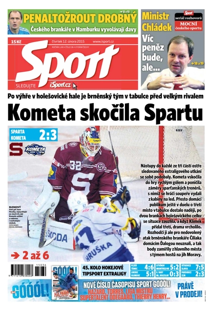 E-magazín Sport - 12.2.2015 - CZECH NEWS CENTER a. s.