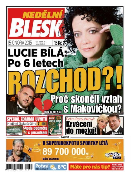 E-magazín Nedělní BLESK - 15.2.2015  - CZECH NEWS CENTER a. s.