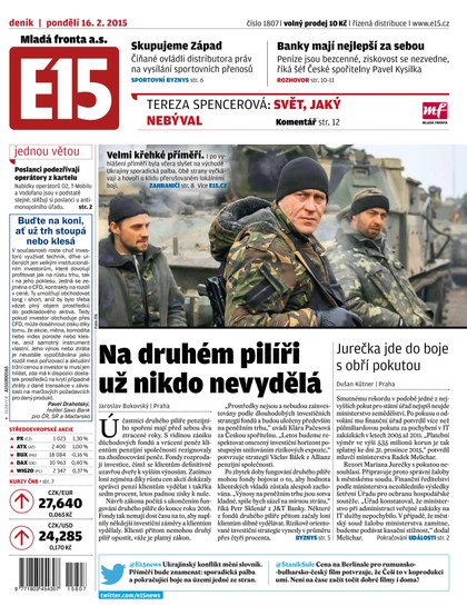 E-magazín E15 16.2.2015 - Czech Media Invest