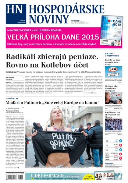 E-magazín Hospodárske noviny 18.02.2015 - MAFRA Slovakia, a.s.
