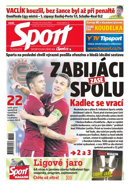 E-magazín Sport - 19.2.2015 - CZECH NEWS CENTER a. s.