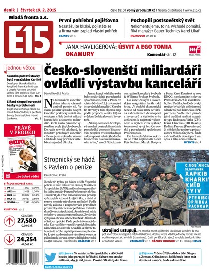 E-magazín E15 19.2.2015 - Czech Media Invest