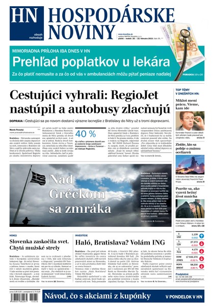 E-magazín Hospodárske noviny 20.02.2015 - MAFRA Slovakia, a.s.