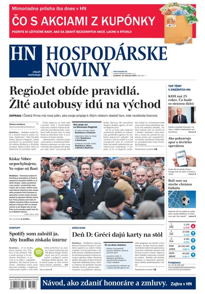 E-magazín Hospodárske noviny 23.02.2015 - MAFRA Slovakia, a.s.