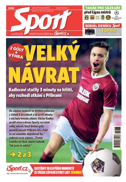 E-magazín Sport - 24.2.2015 - CZECH NEWS CENTER a. s.