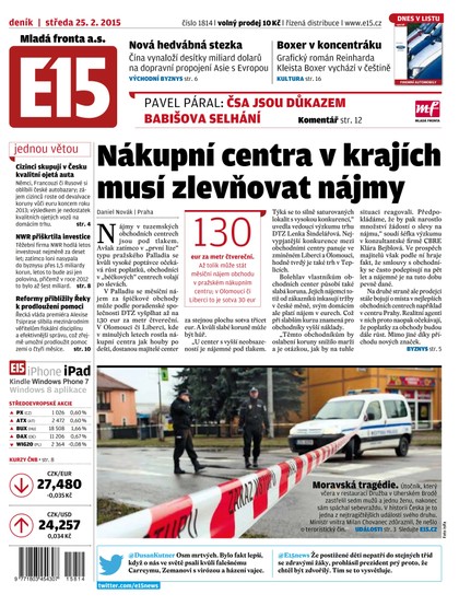 E-magazín E15 25.2.2015 - Czech Media Invest