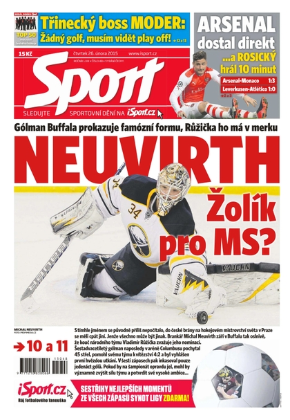 E-magazín Sport - 26.2.2015 - CZECH NEWS CENTER a. s.
