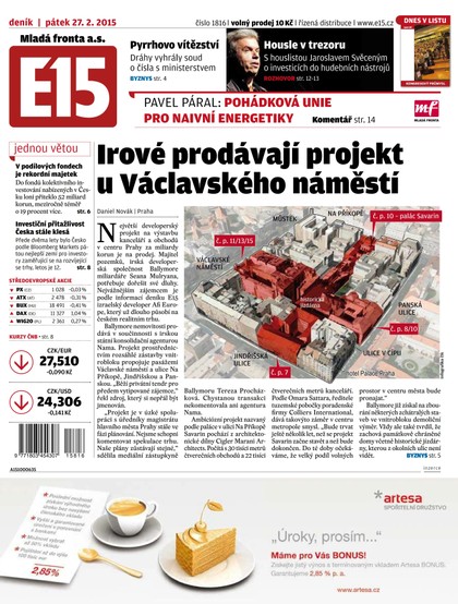 E-magazín E15 27.2.2015 - Czech Media Invest