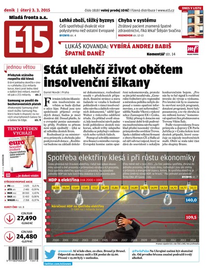 E-magazín E15 3.3.2015 - Czech Media Invest