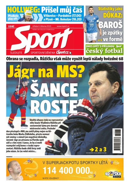 E-magazín Sport - 4.3.2015 - CZECH NEWS CENTER a. s.