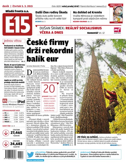 E-magazín E15 5.3.2015 - Czech Media Invest