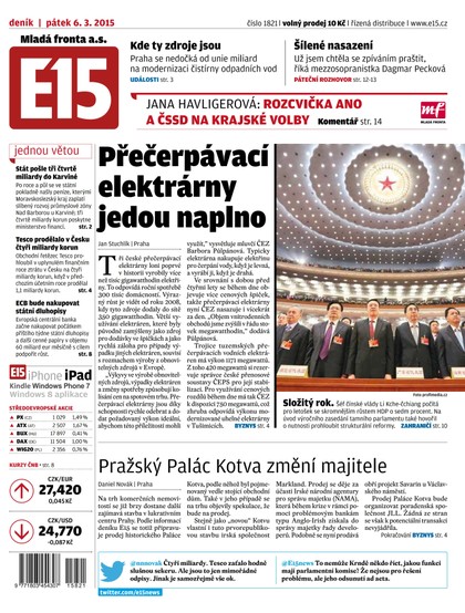 E-magazín E15 6.3.2015 - Czech Media Invest