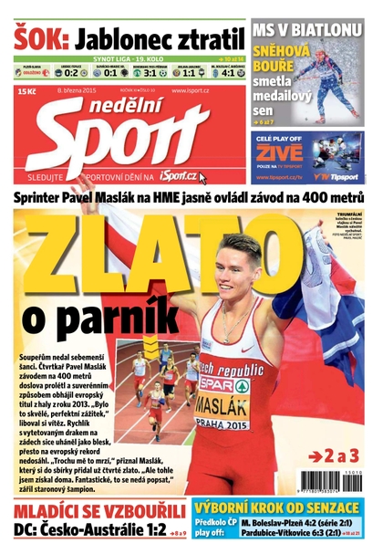 E-magazín Nedělní Sport - 8.3.2015 - CZECH NEWS CENTER a. s.