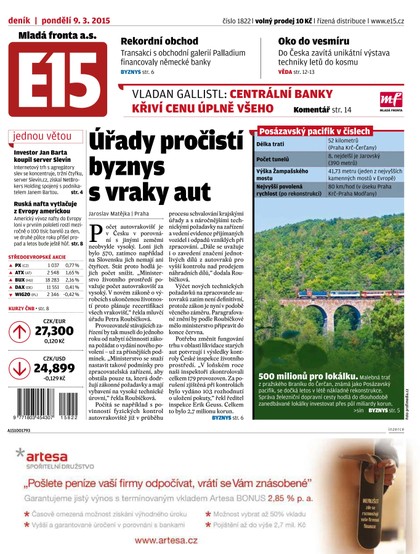 E-magazín E15 9.3.2015 - Czech Media Invest
