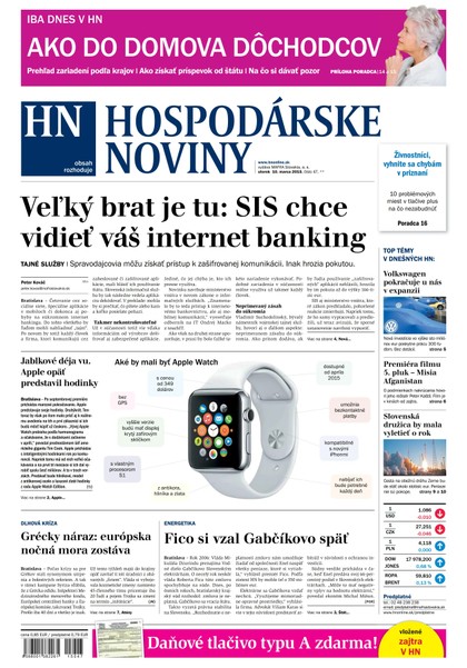 E-magazín Hospodárske noviny 10.03.2015 - MAFRA Slovakia, a.s.