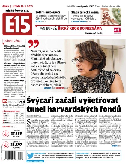 E-magazín E15 11.3. 2015 - Czech Media Invest