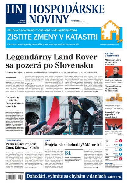 E-magazín Hospodárske noviny 16.03.2015 - MAFRA Slovakia, a.s.