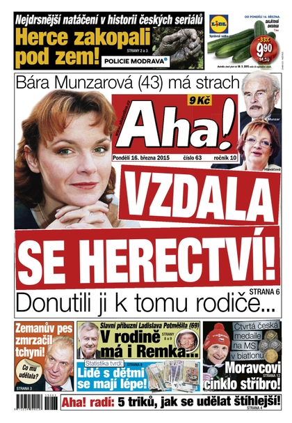 E-magazín AHA! - 16.3.2015 - CZECH NEWS CENTER a. s.
