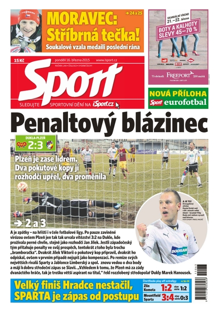 E-magazín Sport - 16.3.2015 - CZECH NEWS CENTER a. s.