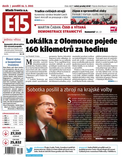 E-magazín E15 16.3.2015 - Czech Media Invest