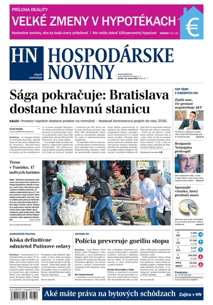 E-magazín Hospodárske noviny 19.03.2015 - MAFRA Slovakia, a.s.