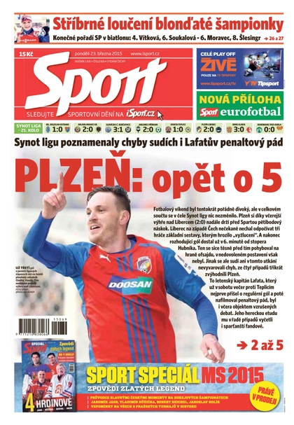 E-magazín Sport - 23.3.2015 - CZECH NEWS CENTER a. s.