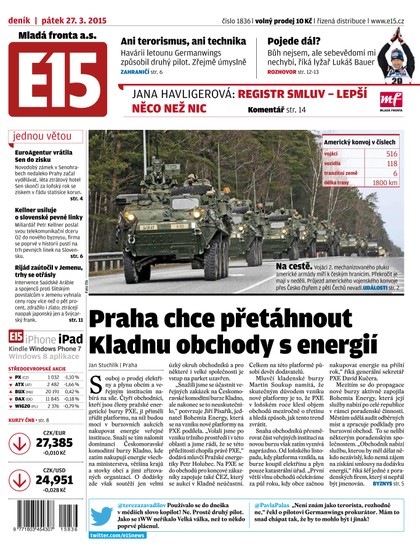 E-magazín E15 27.03.2015 - Czech Media Invest
