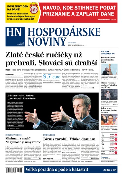 E-magazín Hospodárske noviny 31.03.2015 - MAFRA Slovakia, a.s.