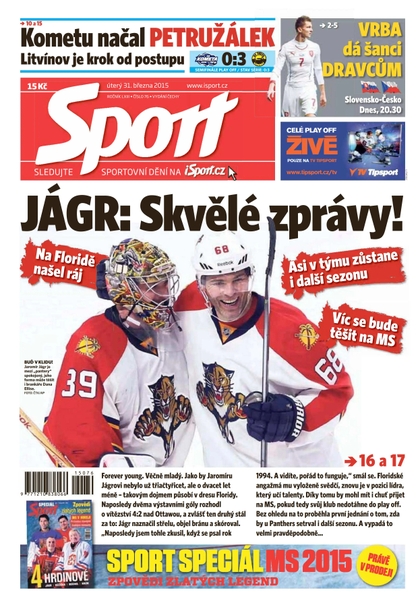 E-magazín Sport - 31.3.2015 - CZECH NEWS CENTER a. s.