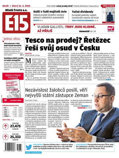 E-magazín E15 31.3.2015 - Czech Media Invest