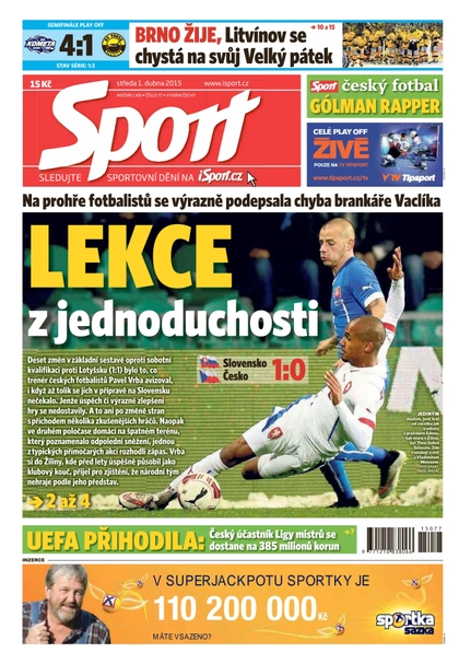 E-magazín Sport - 1.4.2015 - CZECH NEWS CENTER a. s.