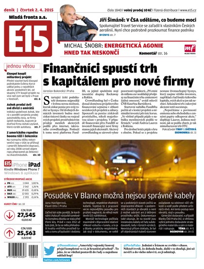 E-magazín E15 2.4.2015 - Czech Media Invest