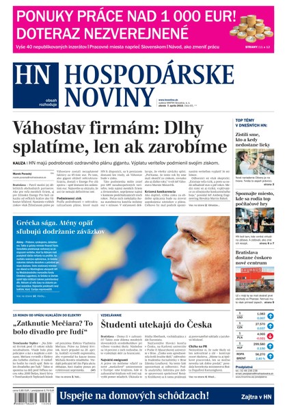 E-magazín Hospodárske noviny 7.4.2015 - MAFRA Slovakia, a.s.