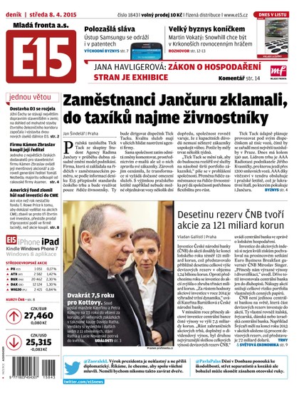 E-magazín E15 8.4.2015 - Czech Media Invest