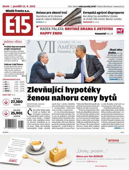 E-magazín E15 13.04.2015 - Czech Media Invest