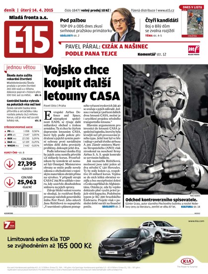 E-magazín E15 14.4.2015 - Czech Media Invest