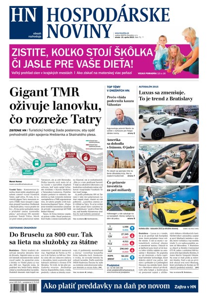 E-magazín Hospodárske noviny 15.04.2015 - MAFRA Slovakia, a.s.