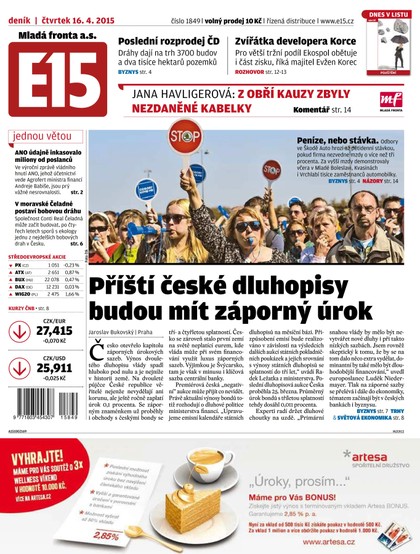 E-magazín E15 16.4.2015 - Czech Media Invest