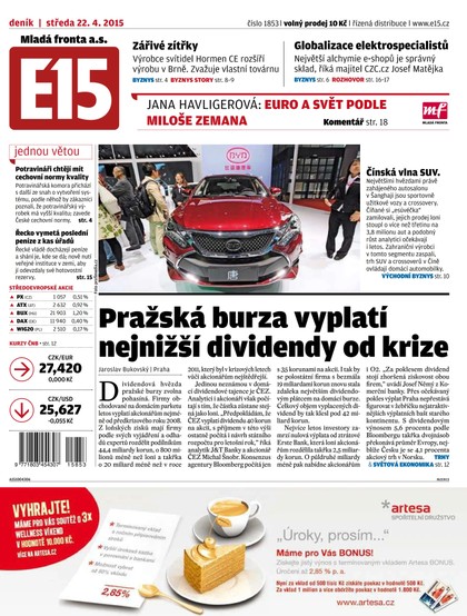 E-magazín E15 22.4.2015 - Czech Media Invest