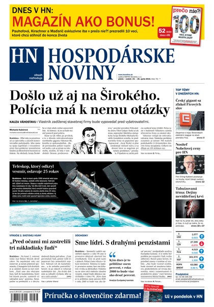 E-magazín Hospodárske noviny 24.04.2015 - MAFRA Slovakia, a.s.