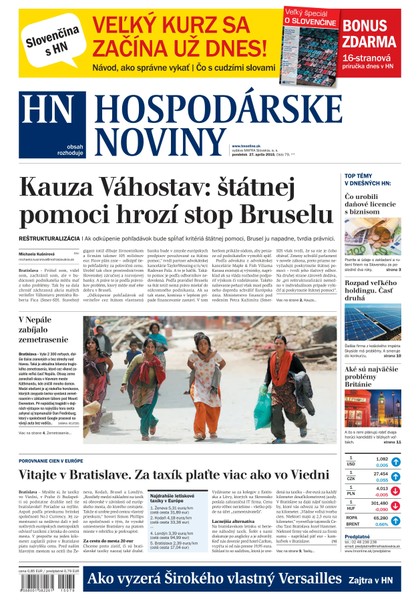 E-magazín Hospodárske noviny 27.04.2015 - MAFRA Slovakia, a.s.