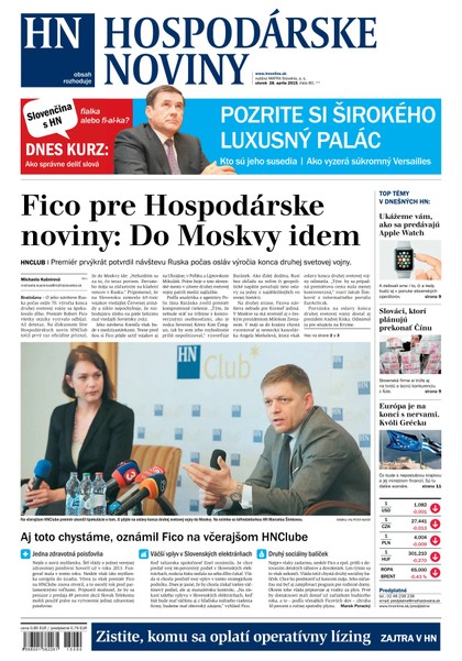 E-magazín Hospodárske noviny 28.04.2015 - MAFRA Slovakia, a.s.